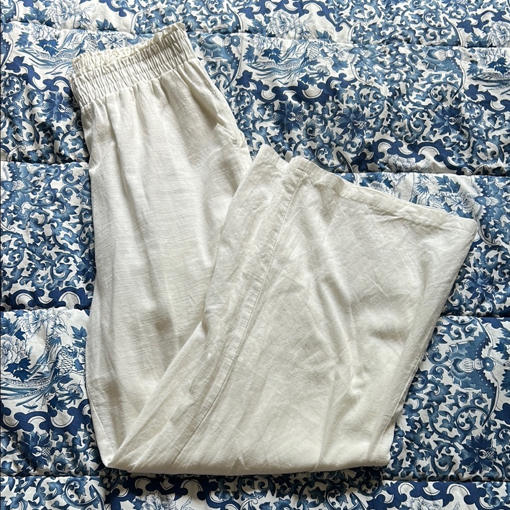 Princess Polly Cream Elastic Waist Pants